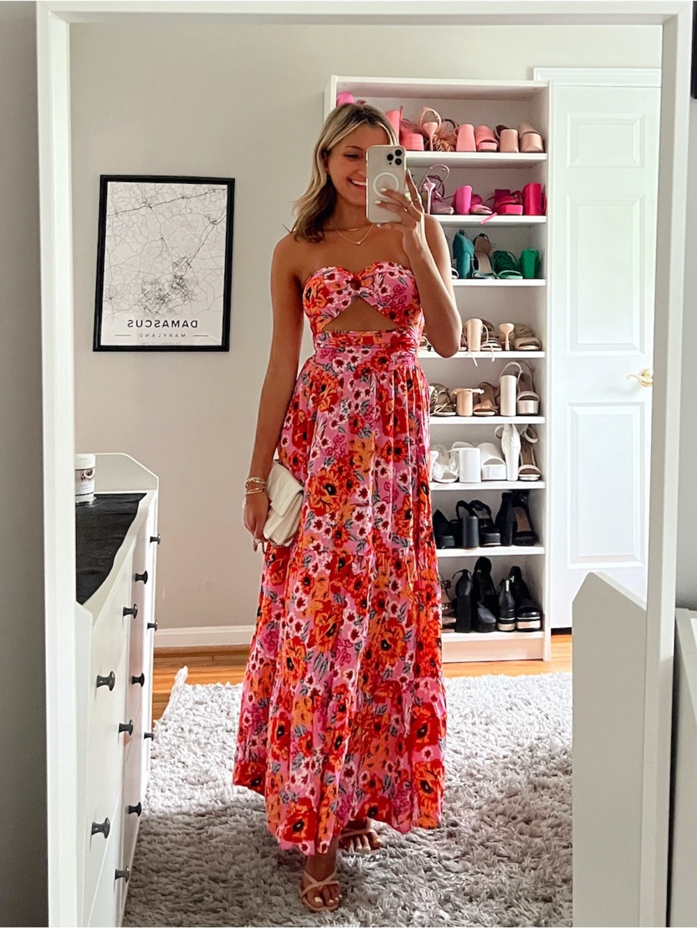 PETAL & PUP Sarai Floral Cutout Maxi Dress 6
